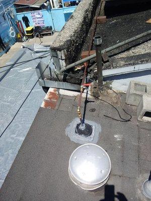 New roof jack reseal all 4 corners