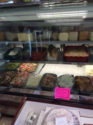 Deli case fresh salads