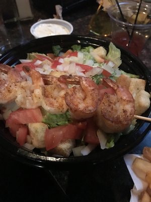 Grilled shrimp Caesar salad