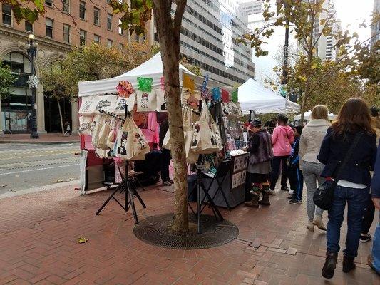 Handmade By Simone booth on Market Street near the Hyatt Regency Hotel