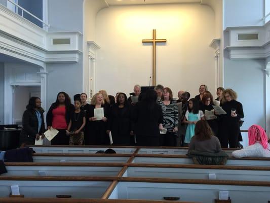 Safe Haven United Church of Christ visits Norfield Congregational Church on Sunday, April 3, 2016.