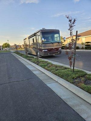 The RV parked across from the board member's house blocked traffic for a week.