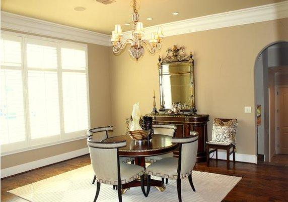 A beautifully staged seating area for informal dining.