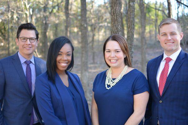 Criminal Defense Attorneys (L to R): Mark Morales (Georgetown), Miesha Aubrey (Georgetown), Martha Aranda (Austin), Ethan Glenn (Austin)