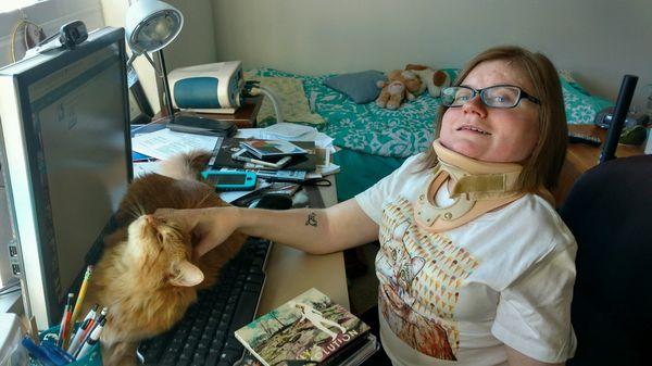 One of our clients, Kelly with her cat