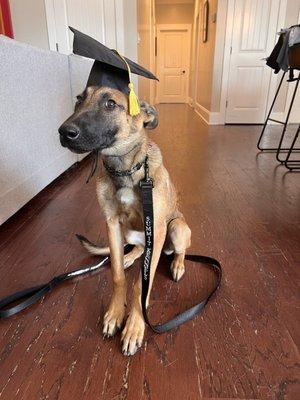 Sadie's Graduation Photo After Getting Through a 3-Week Board and Train