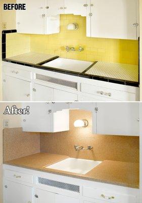 Tile counter and backsplash refinishing