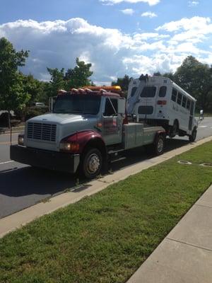 school bus towing