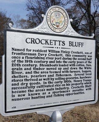 historical marker located within Crocketts Bluff