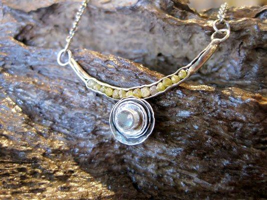 Raw Diamond, Labradorite, and Sterling Silver Necklace by Richmond's own, August Nine Designs!