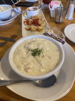 Seafood chowder special.