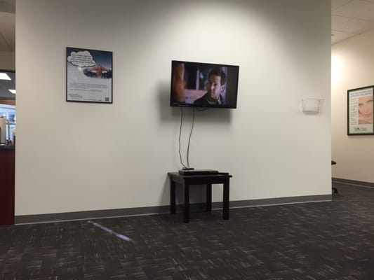 Tv in the waiting room area