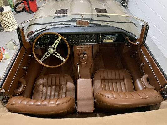 1967 jaguar XKE. Interior detail and waterless wash.