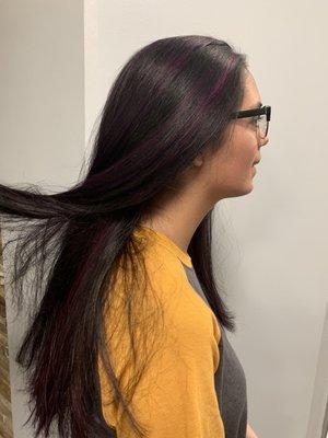 Royal purple & magenta highlights