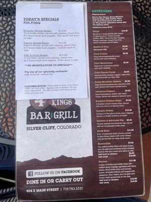 An example of good food to come! 4 Kings Bar and Grill