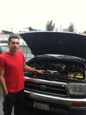 Dave delivering my 4Runner with rebuilt engine! The new engine purred like a kitten! Better than new!