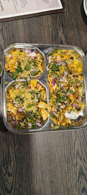 papdi chaat a big no looks like sev puri, it does have thick sweet curd this one dont have enough tamarind suace.  disappointing