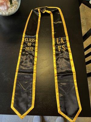 Graduation Sash embroidery