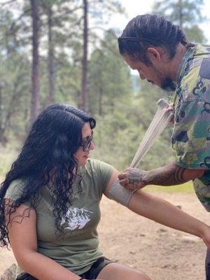 Wilderness first aid on site in prescott national forest!