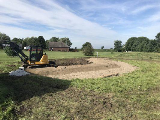 Lamb Excavating completes the installation of a new septic system.