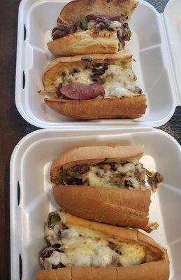 Bacon Ranch Cheesesteak and Classic Cheesesteak.