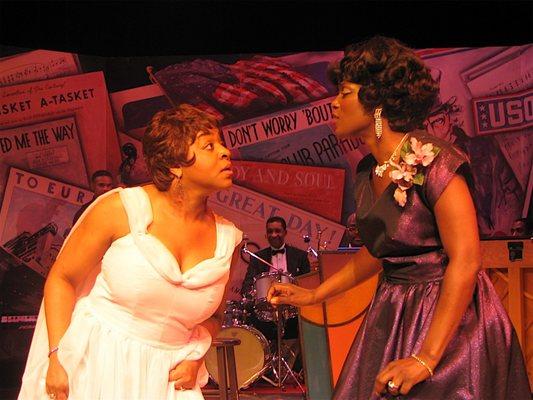 Sheila Slaughter as Sarah Vaughn and Michelle McKinney as Ella Fitzgerald.