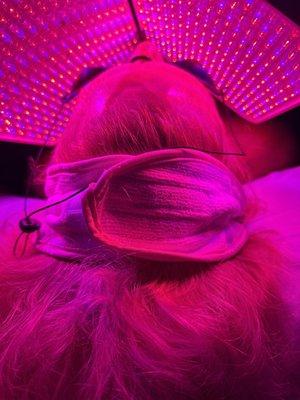 LED Light Therapy helps calm down inflamed acne to help it heal faster and builds collagen & elastin to help plump up fine lines & wrinkles.