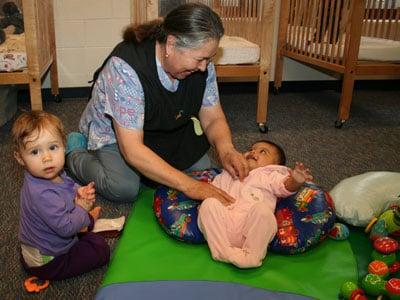 Children ages 6 weeks to 5 years receive individual attention. Staff:child ratios are 1:4 for infants, 1:5 for toddlers.