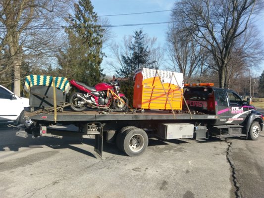 Toolbox, motorcycle and work bench all moved at the same time!