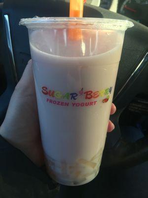 Lychee Bubble Tea with Lychee Jellies