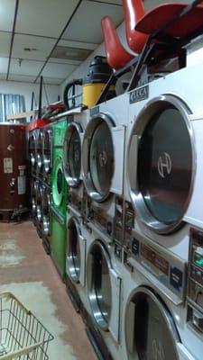 Extra dryers in side room, needs to be cleaned up