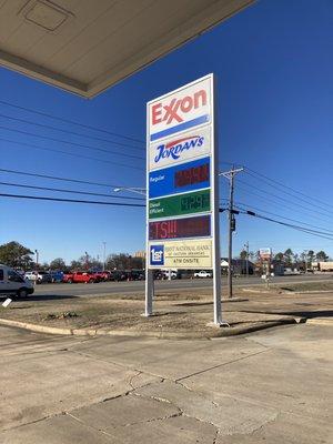 fuel price sign (diesel fuel and gasoline are sold here)