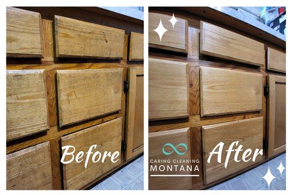 Before and after deep clean of cupboards! We love a satisfying deep clean, book yours today!