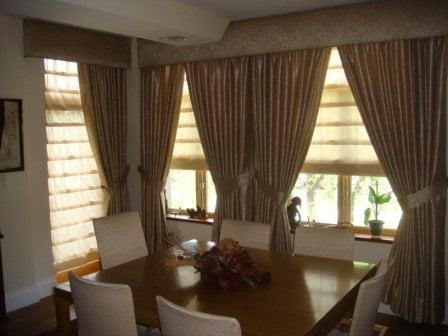 Cornice, Drapery, Roman Shades