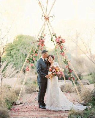 Beautiful bamboo wedding arch for rent!