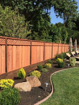 Beautiful lattice fences with decorative landscape designs.