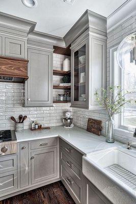 Kitchen cabinets light gray