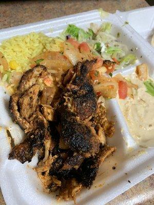 Burnt chicken shawarma