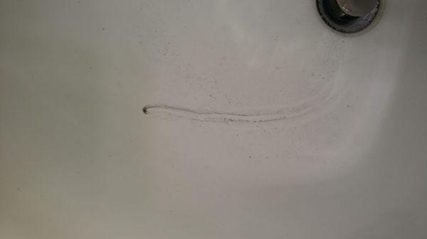 Black particles get left behind in our sinks and toilets.