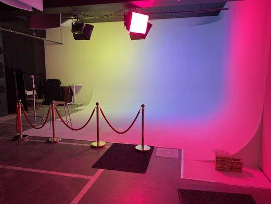 With full spectrum RGB lights, our cyclorama cove can be set to any and every color you could want!