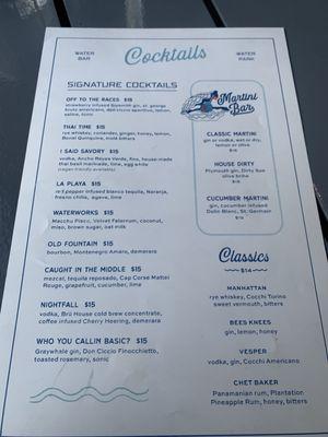 Cocktail Menu