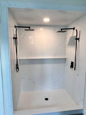 Full Quartz Shower walls and Pan