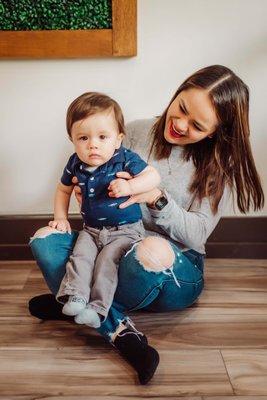 We do lots of lap activities with parent/caregiver and child!  This helps with bonding time and steady beat!