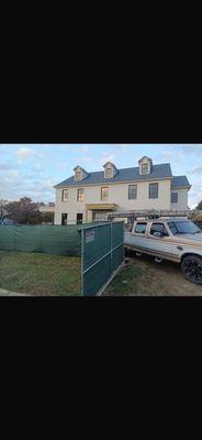 Brick and fascia painted