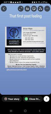 Business Cards for Boston Massachusetts' Metrowest Business Cost Reduction Expert Brian Plain