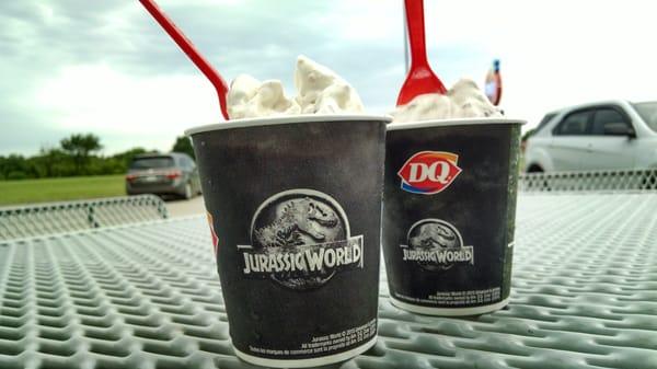 Jurassic Smash Blizzard and Pecan Turtle Blizzard