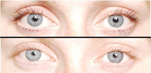 Lash Tinting before and after