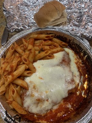 Chicken parm Takeout dinner