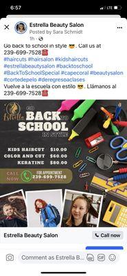 Back to school specials come see us