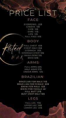 Price list